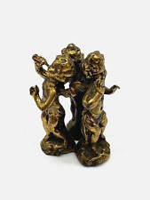 RARE VINTAGE HATTIE CARNEGIE Figurine Sculpture 3 Angels GOLD PLATE Mini 2.5