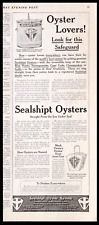 1919 SEALSHIPT OYSTERS Seafood Advertising Kitchen Decor Old Vtg PRINT AD picture