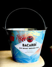 BACARDI RUM GALVENIZED METAL ICE / DRINK/BEER BUCKET TIPS BARWARE DECOR TOOL NEW picture