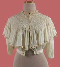 Rare Victorian Edwardian 1800s Silk Lace 19th Century Womens Blouse Layered sz S picture