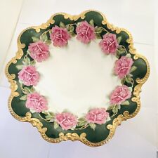 Vintage Austria Serving Bowl 10 1/2” Porcelain PINK ROSES Imperial Crown picture