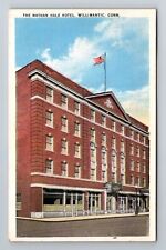 Willimantic CT-Connecticut, Nathan Hale Hotel, Advertising, Vintage Postcard picture