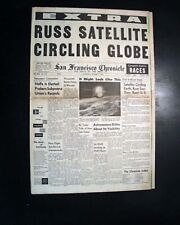 Russian SPUTNIK 1 Artificial Satellite Success Space Race Begins 1957 Newspaper  picture