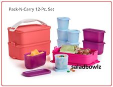 TUPPERWARE New CLICK TO GO 12-PC LUNCH SET Stacking Nesting PACK N CARRY fREEsHP picture