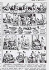 BAKING PATISSERIE (Pastries) IN FRANCE -1932 French Illustrated Leaf picture