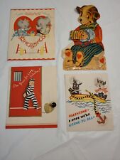 Vintage Valentine Cards with Embellishments 4 Cards picture
