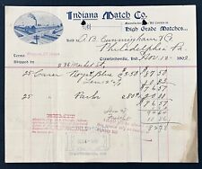 Antique 1902 Advertising Letterhead Billhead Indiana Match Co. IN (#565) picture