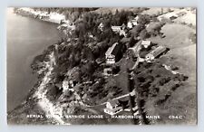 Postcard RPPC Maine Harborside ME Bayside Lodge Aerial 1950s Unposted Kodak picture