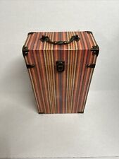 Vintage Multicolor Striped Storage Trinket Wine Treasure Jewelry Keepsake Box picture