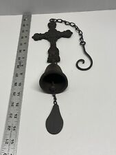 Antique Cast Iron Cross Bell Hanging Dinner Bell picture