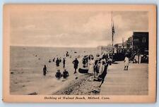c1920's Bathing At Walnut Beach Crowd Shoreline Milford Connecticut CT Postcard picture