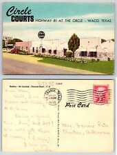 Waco Texas CIRCLE COURTS STEVE'S CAFE Postcard O486 picture