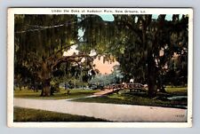 New Orleans LA-Louisiana, Under the Oaks at Audubon Park, Vintage Postcard picture