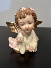 Vintage TILSO Angel holding a flower Hand Painted Japan Figurine 4.5