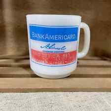 Vintage Abraham Lincoln Bank Americard Milk Glass Coffee Mug - Credit Card Cup picture
