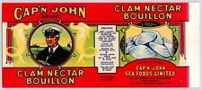 c1900s~Cap'n John Brand~Clam Bouillon~Chamcook New Brunswick~Vintage Advertising picture