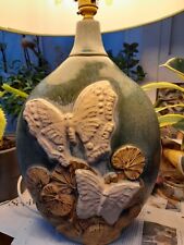 Large Mid Century Studio Pottery Lamp Base by Bernard Rooke, butterfly's  picture