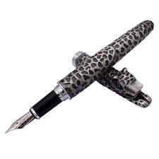 Jinhao Snow Leopard Gray Fountain Pen Full Metal Panther Luxury Exquisite Gift picture