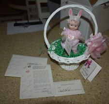 Marie Osmond Porcelain baby doll in basket - Bunny Love - 1995 - Ltd Edition picture