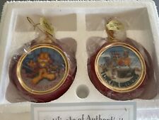 Vintage Garfield Ornament Set Of 2 With Certificate Bradford Exchange picture