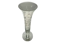 Vintage Etched Floral Glass Vase 12