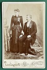 Antique Victorian Cabinet Card Photo Man Woman Husband Wife Alexandria, Minn picture