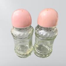 Vintage Pink Top Glass Salt & Pepper Shaker picture