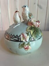 Fitz and Floyd The English Garden Collection Lidded Trinket Dish Box with Birds picture