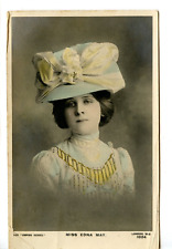 Beautiful British Actress Miss Edna May-Vintage Colored RPPC Photo Postcard picture