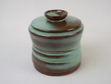 Vintage Frankoma Pottery Ringed Canister Grease Pot w/Lid 26G prairie green 1968 picture