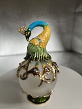 PEACOCK PERFUME BOTTLE  WITH  CRYSTALS BY KEREN KOPAL, VERY RARE picture