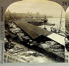 The Wharves Port Montreal Quebec Canada Photograph Keystone Stereoview Card picture