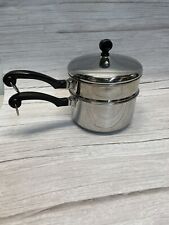 Vintage Faberware Aluminum Clad Stainless Steel M8 2qt Pan With Steamer & Lid picture