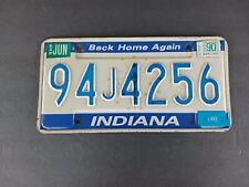 1990 Indiana License Plate Back Home Again 94J4256 picture