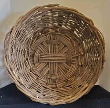 Large Primitive Wooden Basket 14 Inch Diameter picture