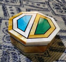 Marble Giftable Box Overlaid with Natural Gemstone Jewelry Box for Best Wishes picture