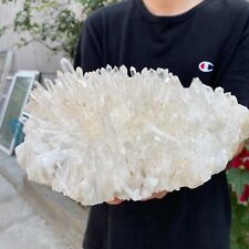 13.2lb Large Natural White Clear Quartz Crystal Cluster Raw Healing Specimen picture