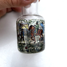 Vintage Handpainted OOAK Colonial Western Horse Wagon SHOT Glass VASE ❤️ct39j1 picture