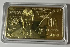 Trump 24K Gold Plated $100 Bar / Collectible Bar picture