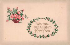 Winsch Embossed Gilt Wishing You a Happy New Year c1907 Postcard E151 picture