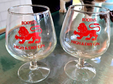 2 Vintage BOOTH'S HIGH & DRY GIN Brandy Glass SNIFTER w/ Lion Logo 1970's picture