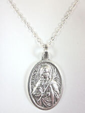 Ladies St Lucy Medal Italy Pendant Necklace 20