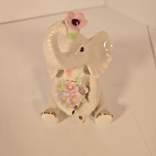 LENOX Spring Flowers White Elephant Porcelain Figurine picture