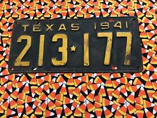 1941   TEXAS  PASSENGER  LICENSE  PLATE  213177 picture