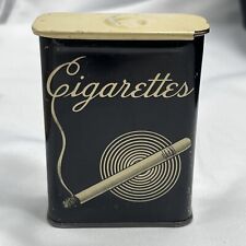 Vtg 30’s-40's Art Deco Cigarettes Tin -3” Vertical Pocket Tin Tobacciana V73 picture