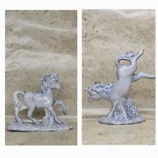 Two-Piece Set of Rare Vintage Ceramic Horse Figurines for Home Décor 3.5