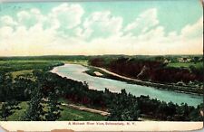 Mohawk River View Schenectady New York NY WOB Note 1c Green Franklin Postcard PM picture