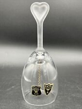 Vintage CRYSTAL BELL FROM BAYEL CRYSTAL with FROSTED HEART HANDLE picture