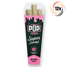 12x Packs Pop Super Sweet Cones | 3 Cones Each | King Size | + 2 Free Tubes picture