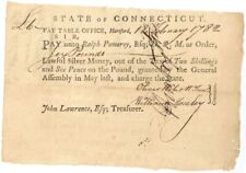1782 dated Pay Order Signed by Jedediah Huntington and Oliver Wolcott Jr. - Conn picture